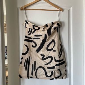 Strapless abstract print dress